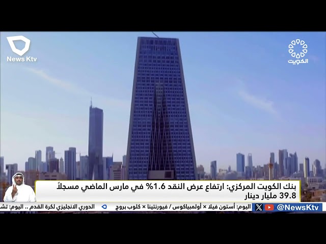 ⁣بنك الكويت المركزي: ارتفاع عرض النقد 1.6% في مارس الماضي مسجلاً 39.8 مليار دينار