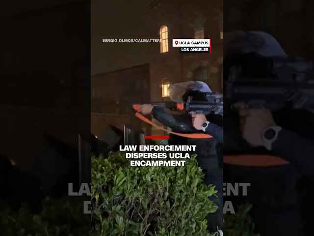 ⁣Law enforcement disperses UCLA encampment