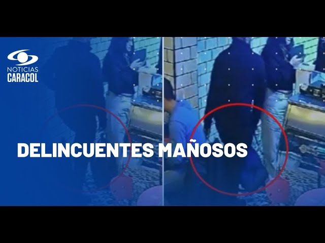 ⁣Ladrones enredan a clientes de restaurantes en Bogotá para robarles las maletas