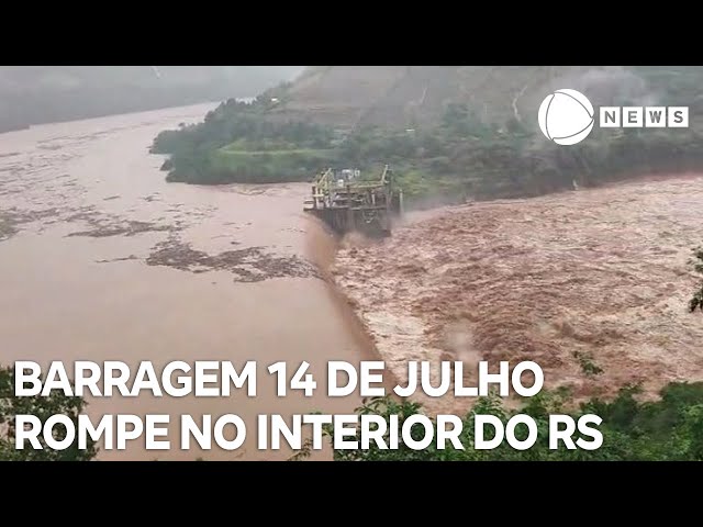⁣Barragem 14 de Julho rompe no interior do Rio Grande do Sul