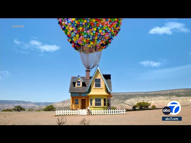 ⁣Airbnb lists 'Up' house, with 8,000 balloons and crane that lifts home off ground