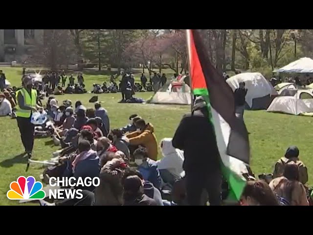 ⁣Protests RAGE ON at college campuses in Chicago and beyond
