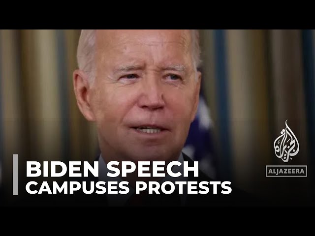 ⁣Biden speaks out on Palestinian solidarity protests at University Campuses