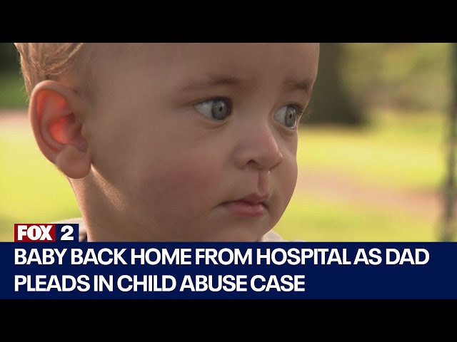 ⁣Baby back home from hospital as dad pleads in abuse case