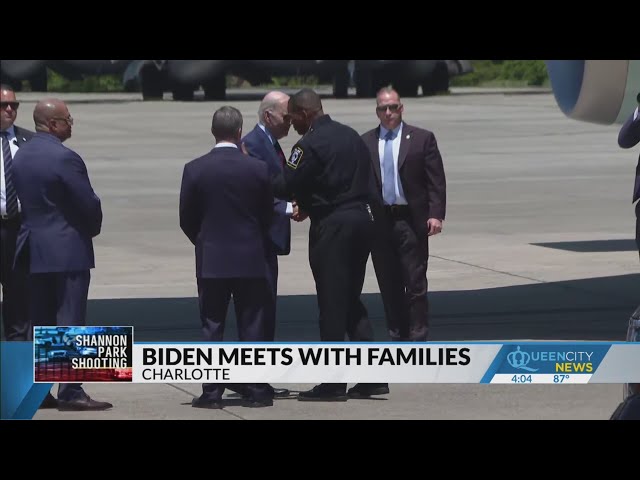 ⁣Pres. Biden meets with families of fallen officers in Charlotte