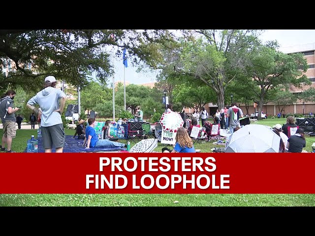 ⁣UT Arlington protesters find loophole to set up pro-Palestinian "encampment"