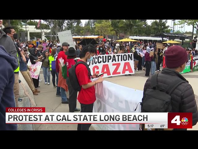 ⁣Pro-Palestinian rally held at CSULB