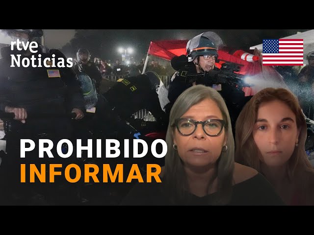 ⁣EE.UU.: Una ALUMNA y una PROFESORA hablan de la EXCESIVA PRESENCIA POLICIAL en las PROTESTAS | RTVE