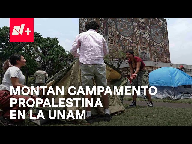 En la UNAM montan campamento propalestina y piden romper relaciones con Israel - En Punto