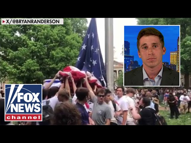 ⁣Frat brother who helped save American flag during anti-Israel protest speaks out