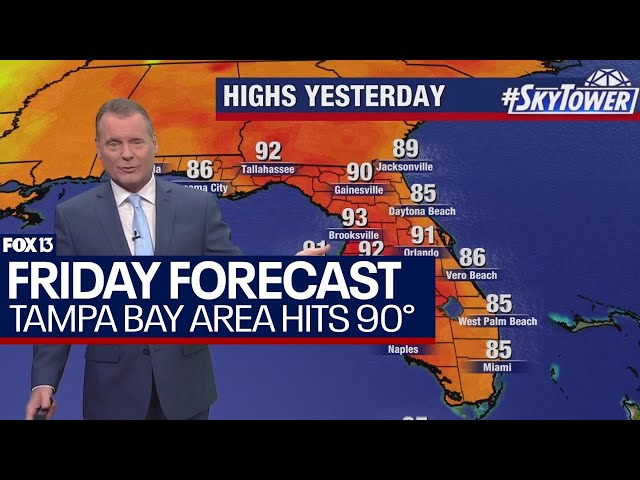 ⁣Tampa weather May 3, 2024 | Several Bay area cities hit 90°