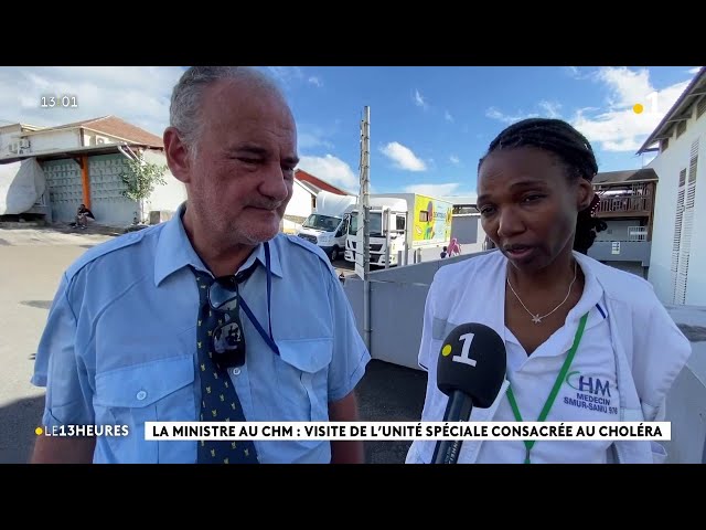 ⁣Marie Guévenoux visite l'unité spéciale consacrée au Choléra au CHM