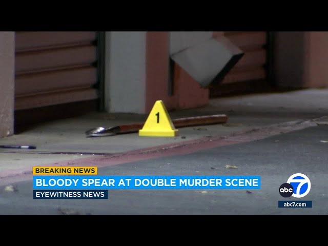 ⁣Bloody spear found at site of double homicide in Santa Ana