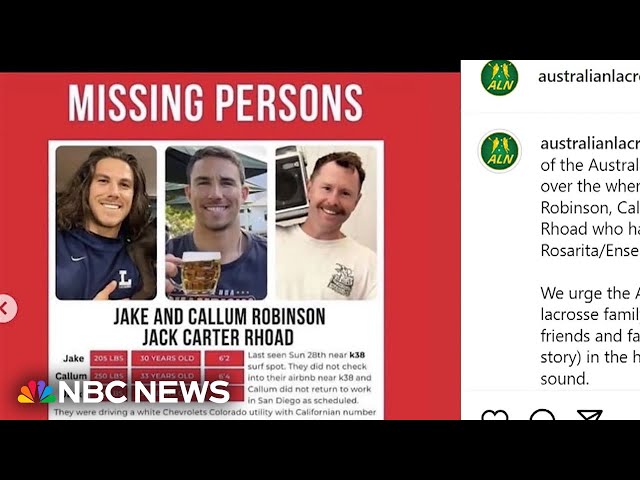 ⁣Three men have gone missing on a surf trip to Baja California