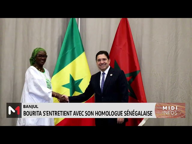⁣Nasser Bourita s'entretient à Banjul avec son homologue sénégalais