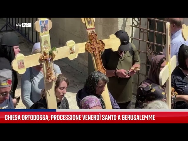 ⁣Processione Venerdì Santo Chiesa ortodossa a Gerusalemme