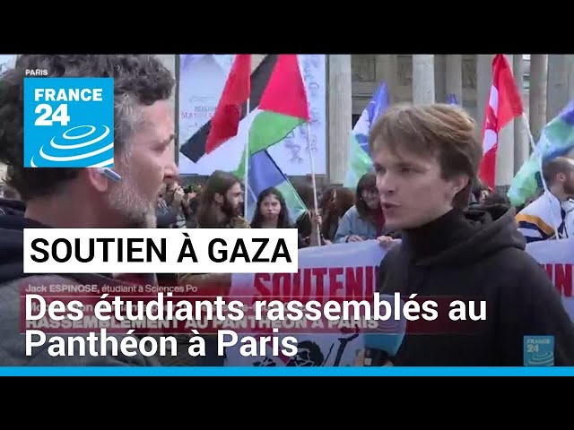 ⁣Mobilisation étudiante en soutien à Gaza : rassemblement au Panthéon à Paris • FRANCE 24