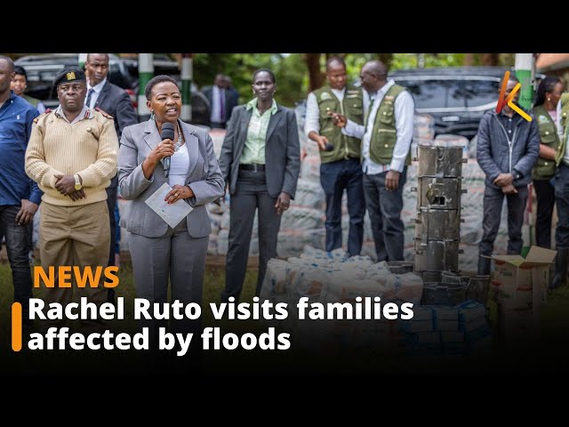 ⁣First lady Mama Rachel Ruto visits families affected by floods in Thika West Sub County