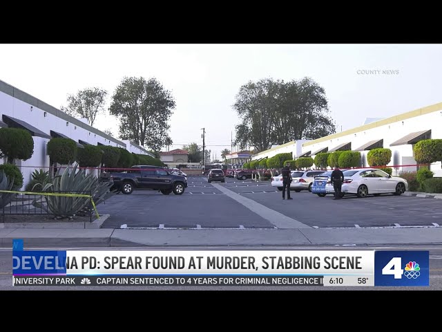 ⁣Long spear found at murder scene in Santa Ana
