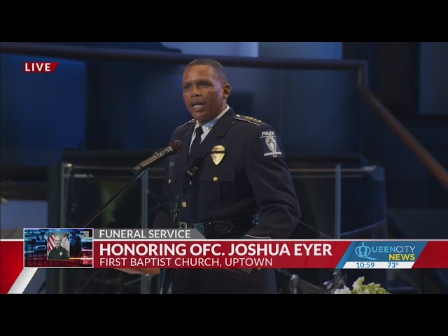 ⁣Jennings give powerful tribute to fallen CMPD officer