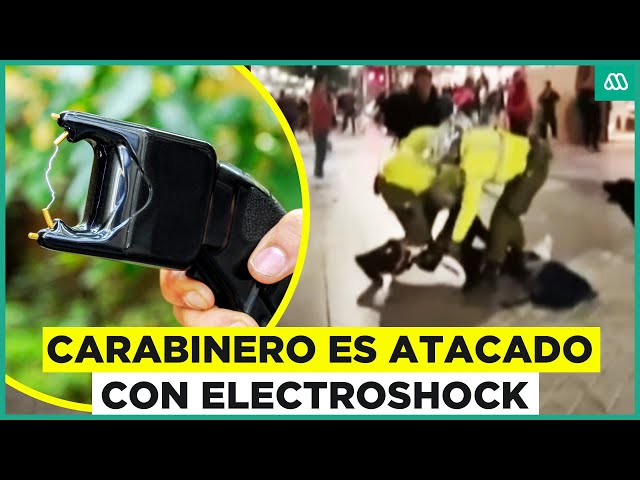 ⁣Carabinero es atacado con electroshock en centro de Santiago