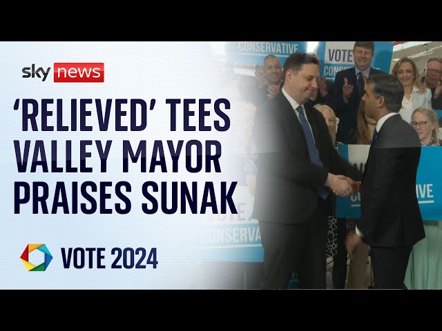 ⁣Sunak praised by 'relieved' Ben Houchen after mayoral win in Tees Valley