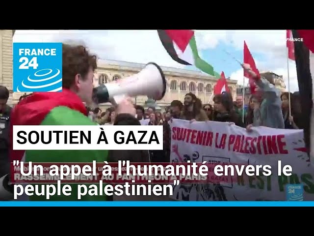 ⁣Mobilisation étudiante au Panthéon à Paris : "Un appel à l'humanité envers le peuple pales