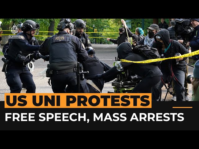 ⁣Anti-Gaza war protesters have called out Biden’s free speech comments | Al Jazeera Newsfeed