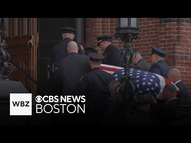 ⁣Funeral held for Billerica police officer one week after tragic death