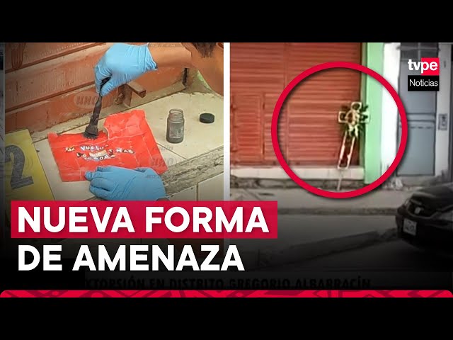 ⁣Tacna: dejan corona fúnebre y balas en puerta de vivienda