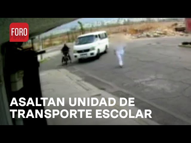⁣Delincuentes asaltan unidad de transporte escolar en Coacalco, Estado de México - Paralelo 23