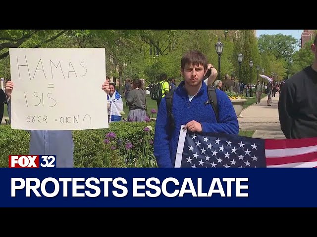 ⁣Protests escalate at University of Chicago