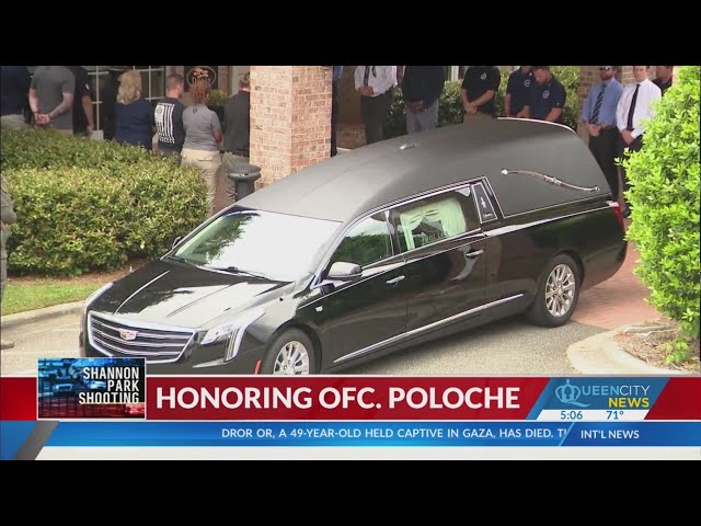 ⁣Fallen Officer Sam Poloche transported to Charlotte funeral home
