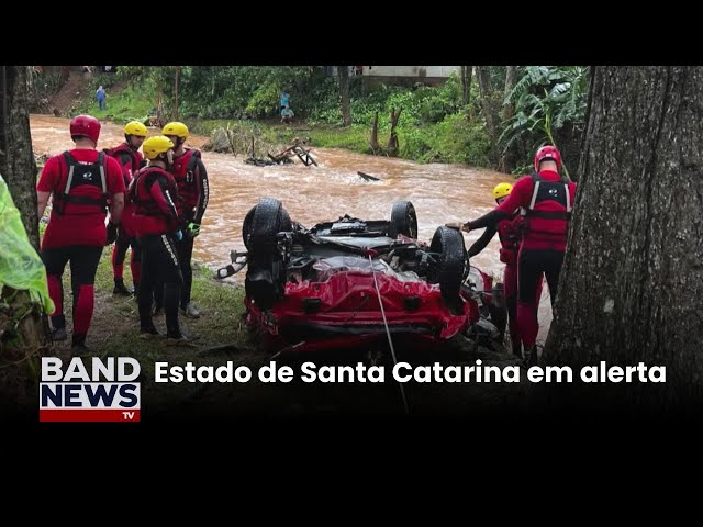 ⁣SC entra em "alerta máximo" por causa das chuvas | BandNewsTV