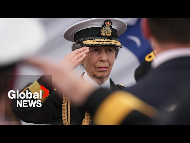 Princess Anne christens Canadian navy vessel as part of BC tour