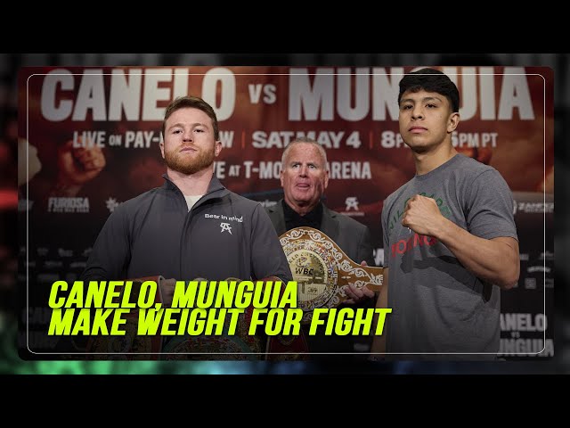 ⁣Canelo, Munguia make weight for super middleweight title fight