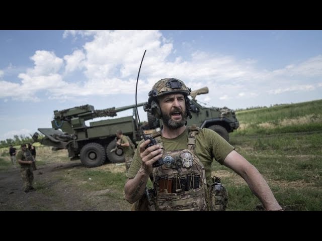 ⁣Ukrainians flee Russian advance as footage shows decimated village
