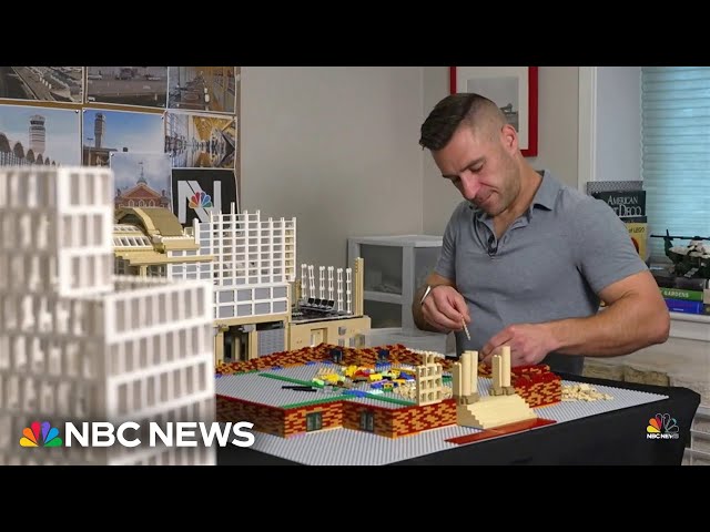 ⁣Piece by piece, he creates Lego masterpieces