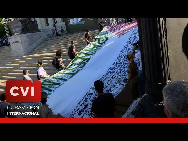 ⁣Jóvenes cubanos reiteran solidaridad con la causa Palestina