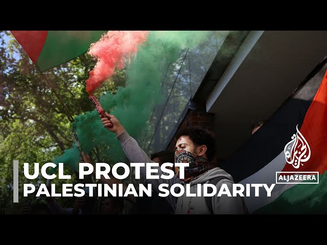 ⁣UK student protest: UCL Palestinian solidarity protests