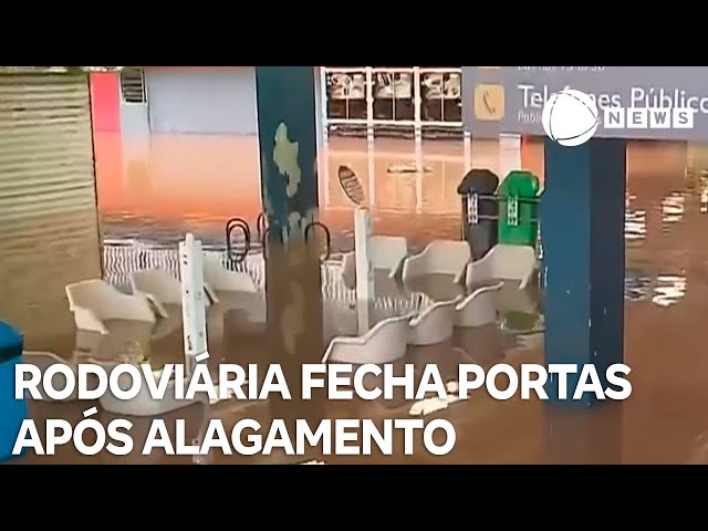 ⁣Rodoviária de Porto Alegre fecha as portas após alagamento
