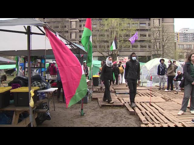 ⁣Pro-Palestinian encampment at McGill University enters second week