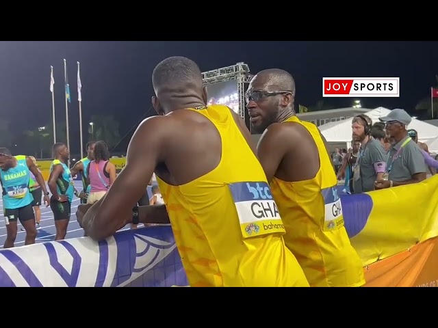 Bahamas 2024: Frustrated Team Ghana confer after baton drop in Heat 1