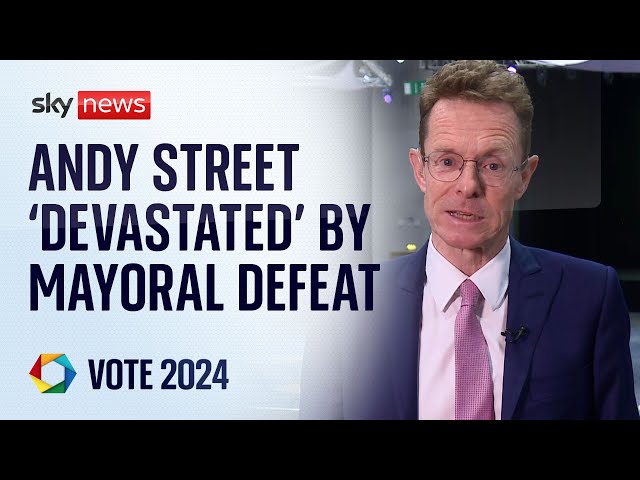 ⁣Andy Street 'devastated' by defeat in West Midlands mayoral contest