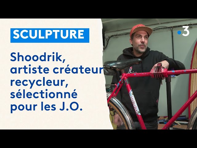 Shoodrik, artiste créateur recycleur à l'honneur aux JO pavillon du cyclisme