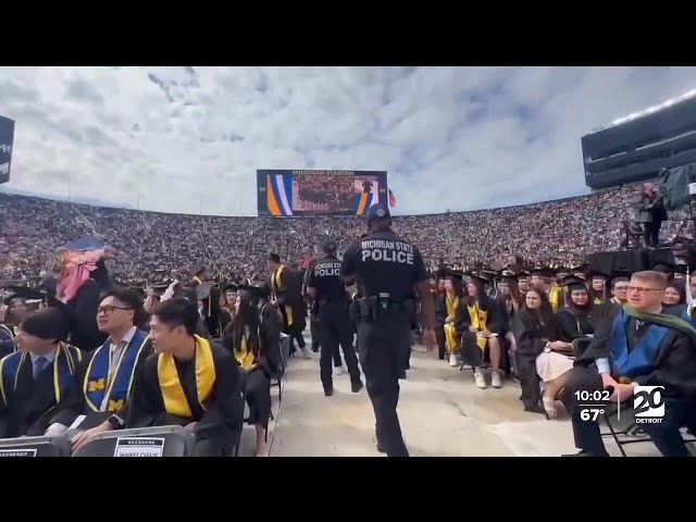 ⁣University of Michigan students stage protests amid graduation weekend