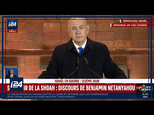 ⁣Benjamin Netanyahou commémore les 6 millions de Juifs assassinés en ce jour de Yom Hashoah 2024