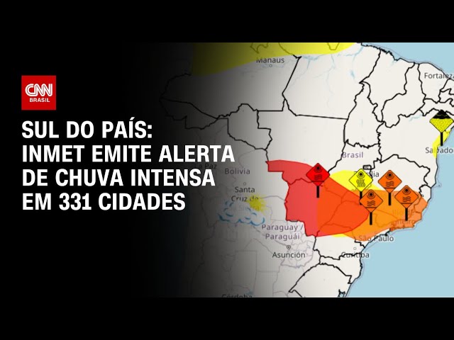 ⁣Sul do país: INMET emite alerta de chuva intensa em 331 cidades | AGORA CNN