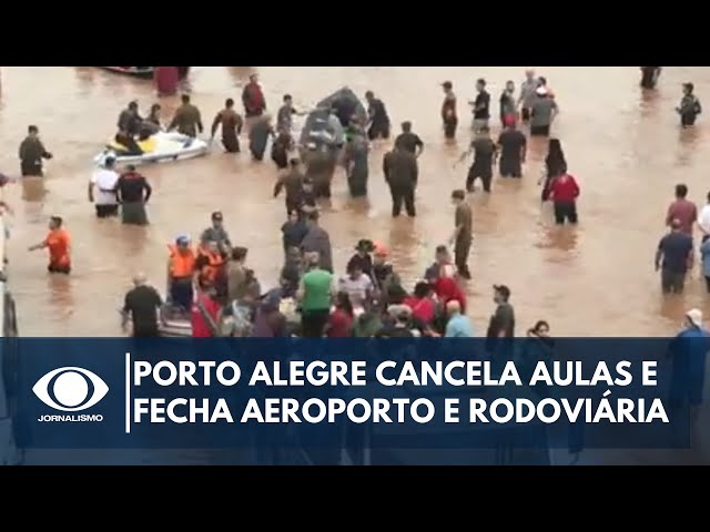 ⁣Porto Alegre cancela aulas e fecha aeroporto e rodoviária devido à chuva | Band Jornalismo