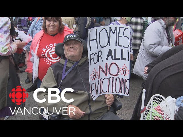 ⁣Downtown Eastside residents march for affordable housing in Vancouver